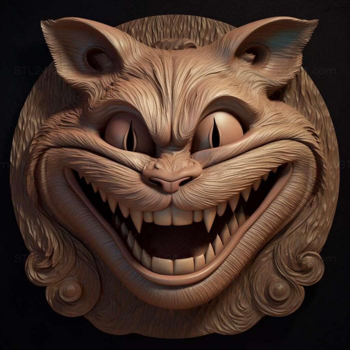 Nature and animals (st cheshire cat 4, NATURE_304) 3D models for cnc
